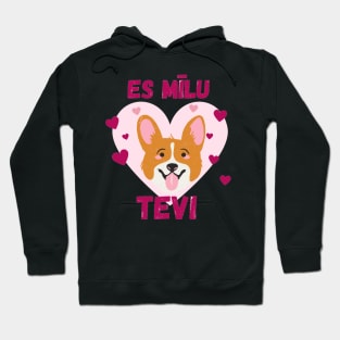 Priecīgu valentīndienu es mīlu tevi - Latviešu Hoodie